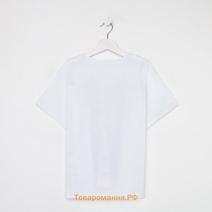 Футболка для девочки KAFTAN Selfie, рост 164-170 см, белая