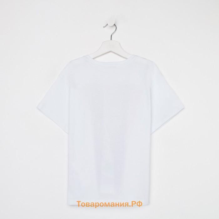 Футболка для девочки KAFTAN Selfie, рост 164-170 см, белая