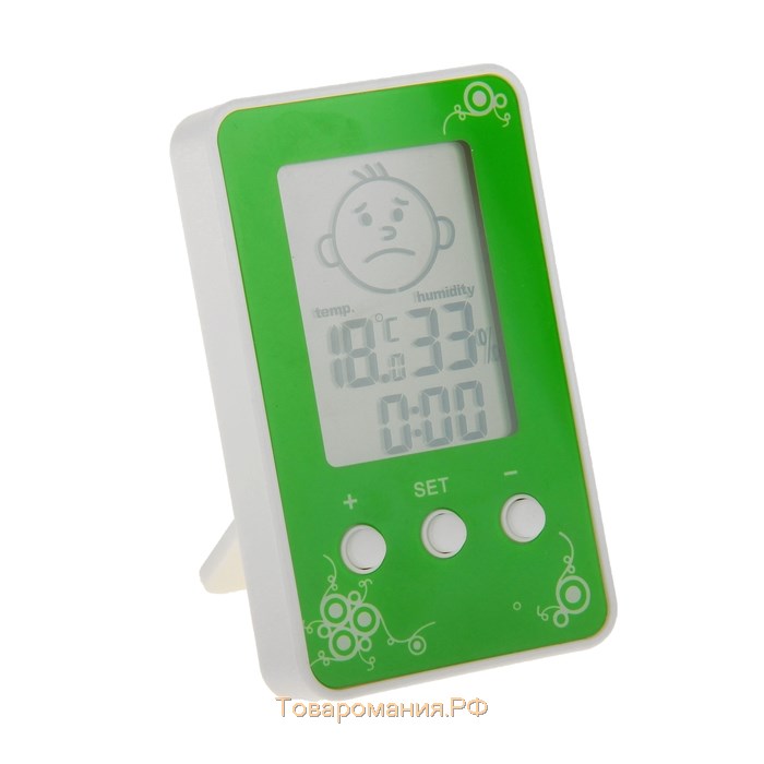 Термометр LTR-12, электронный, указатель влажности, часы, МИКС