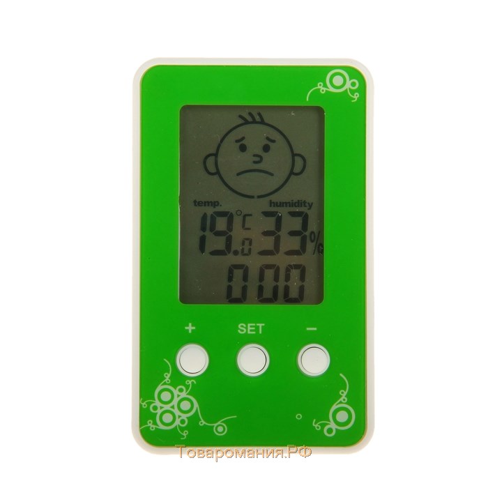 Термометр LTR-12, электронный, указатель влажности, часы, МИКС