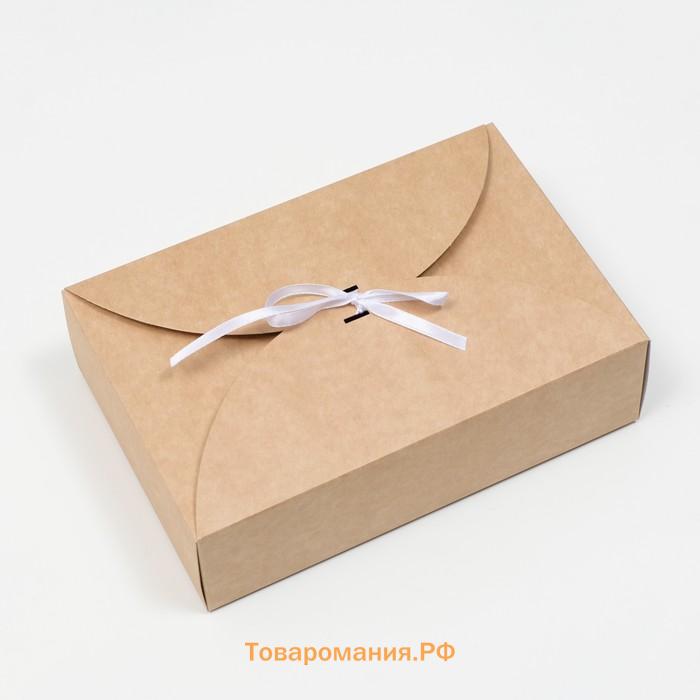 Коробка складная крафт, 22×15×6 см