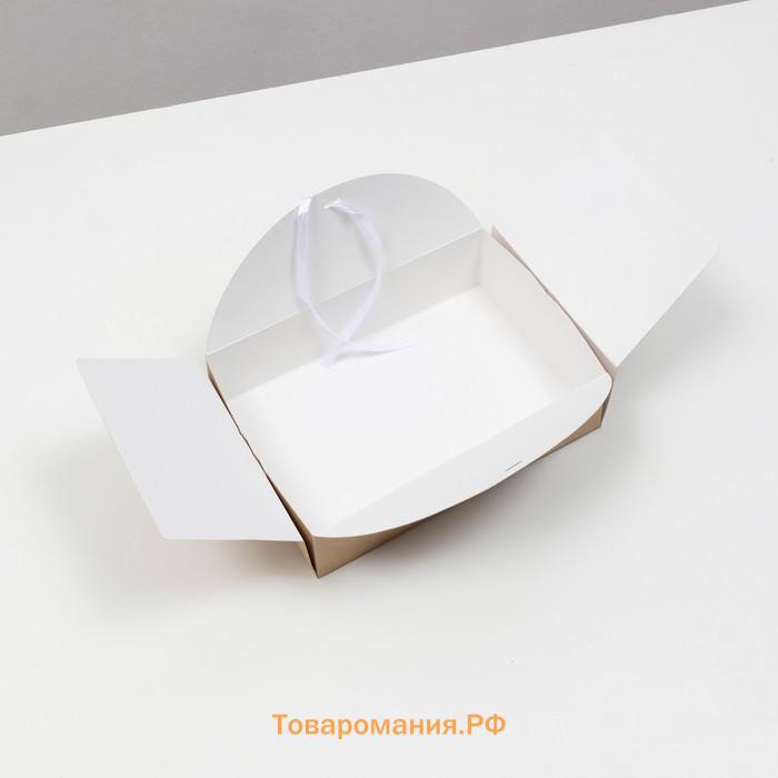 Коробка складная крафт, 22×15×6 см