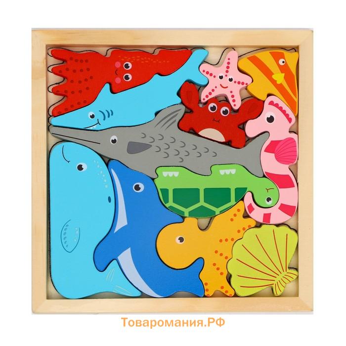 Пазл в рамке «Морские животные» 16.6×16.6×1.2 см