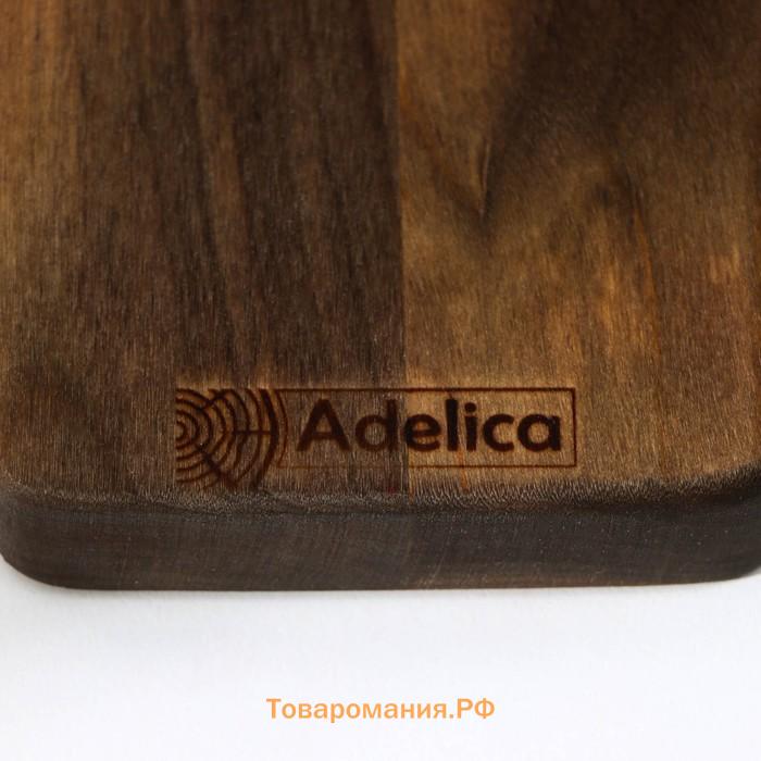 Лоток деревянный для подачи столовых приборов Adelica, 23×8×1,8 см, окрашен в тёмный цвет, берёза