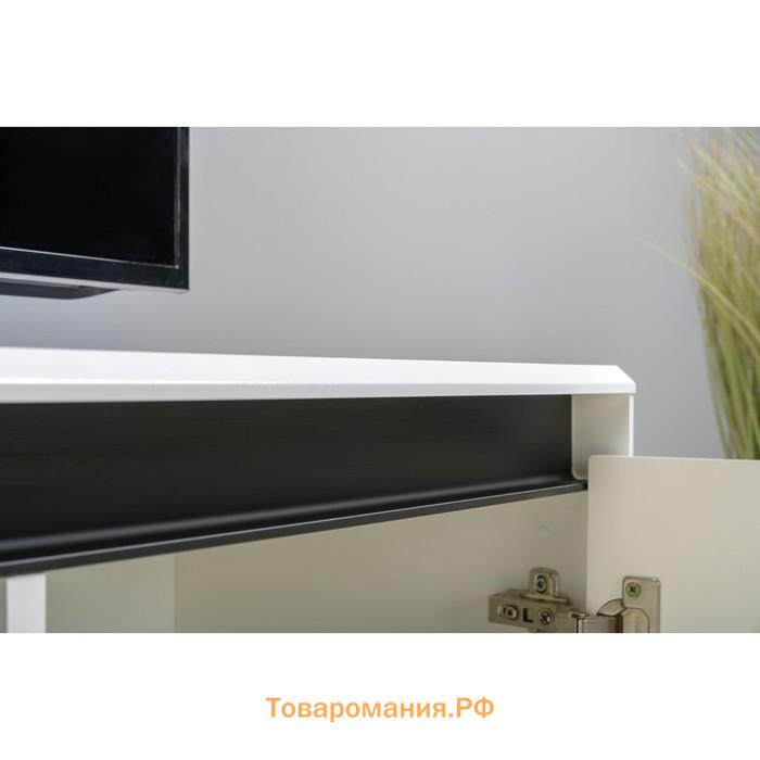 Тумба под ТВ «Муар 13.261.01», 1368×400×590 мм, цвет белый премиум / белый глянец