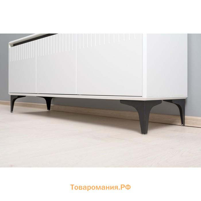 Тумба под ТВ «Муар 13.261.01», 1368×400×590 мм, цвет белый премиум / белый глянец
