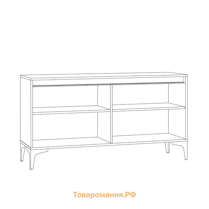 Тумба под ТВ «Муар 13.261.02», 1368×400×718 мм, цвет стальной серый / мрамор белый софт
