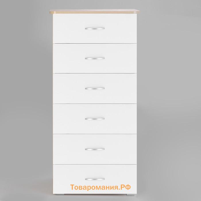 Комод для хранения Клик Мебель №5, 600×450×1250 мм, цвет дуб сонома/белый