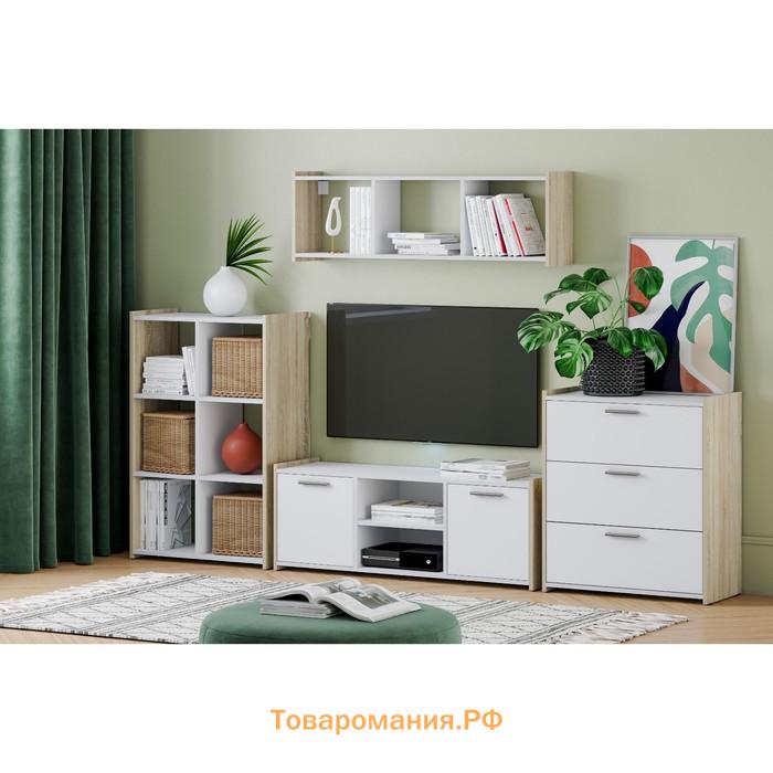 Тумба под ТВ «Симпл», 1200×350×440 мм, цвет белый / дуб сонома