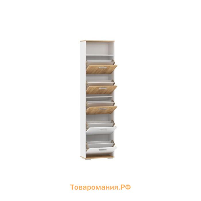Обувница Санти, 550х280х2104, Белый/Дуб крафт золотой