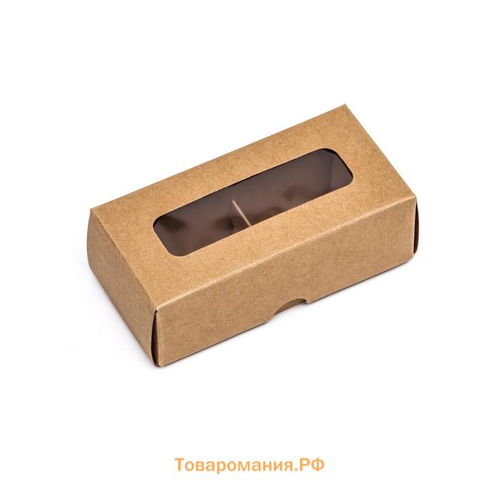 Коробка для 2 конфеты, крафт, 5×10.5×3.5 см