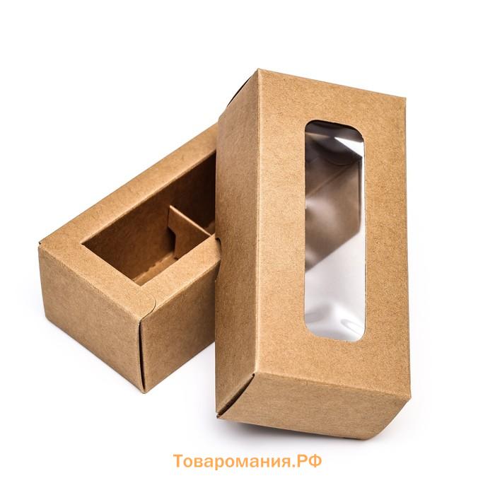 Коробка для 2 конфеты, крафт, 5×10.5×3.5 см