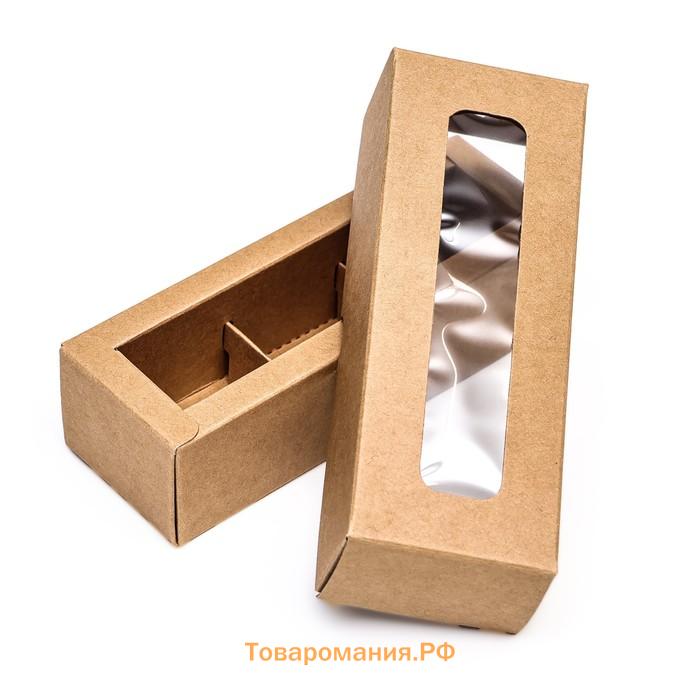 Коробка для 3 конфеты, с окном 13×5×3.3 см