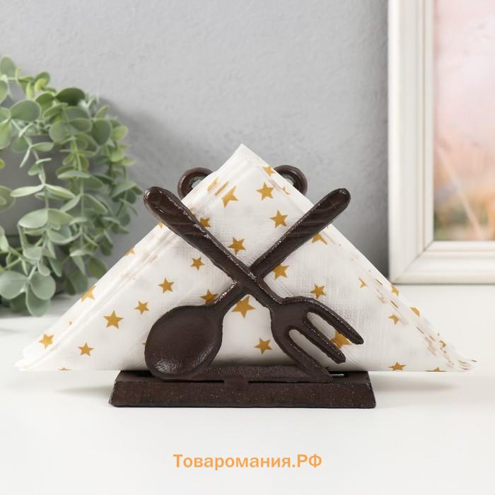 Фигурка чугун, салфетница «Ложка и вилка», 13.2×6.4×11.5 см