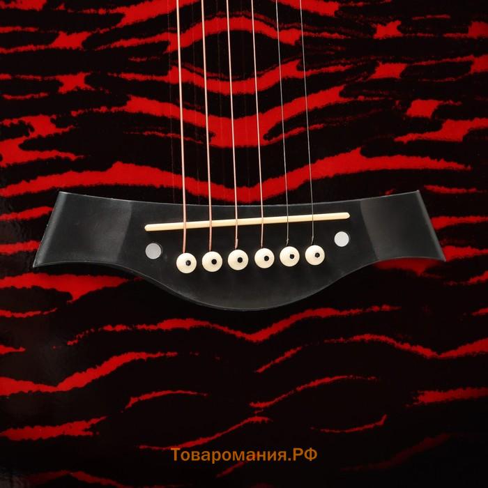 Акустическая гитара Music Life QD-H38Q-hw, красная