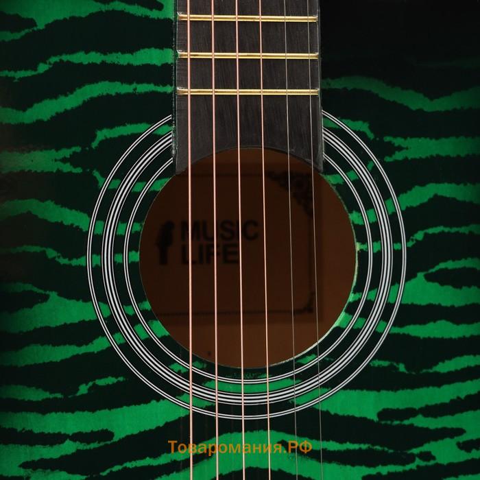 Акустическая гитара Music Life QD-H38Q-hw, зелёная