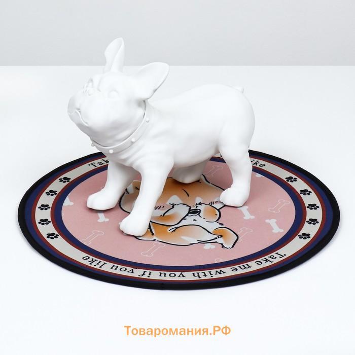 Коврик для животных, EVA+полиэстер, d=60 см. розовый