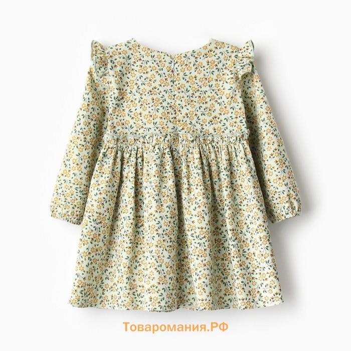 Платье для девочки MINAKU: Cotton collection, цвет фисташковый, рост 116 см