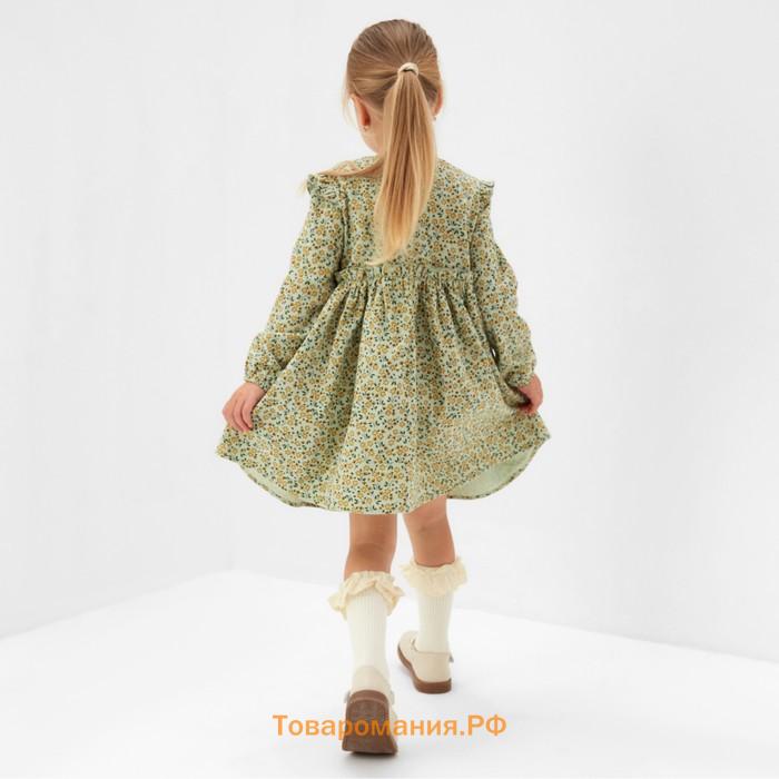 Платье для девочки MINAKU: Cotton collection, цвет фисташковый, рост 116 см