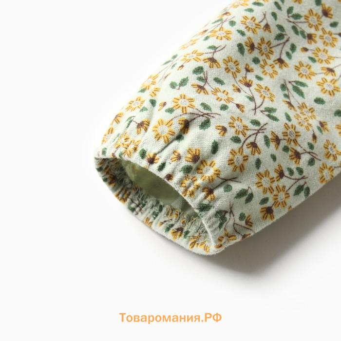 Платье для девочки MINAKU: Cotton collection, цвет фисташковый, рост 116 см