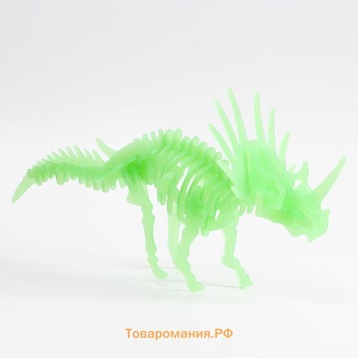 Светящаяся фигурка в темноте «Трицератопс», конструктор