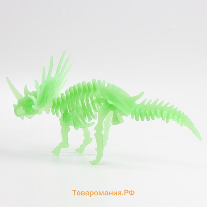 Светящаяся фигурка в темноте «Трицератопс», конструктор