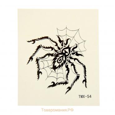 Татуировка на тело "Паук в паутине" 5,3х6,3 см