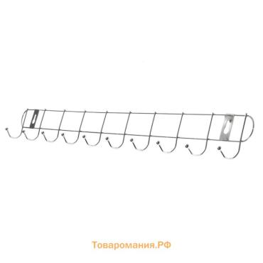 Вешалка настенная  «Лето», 10 крючков, 55×5×3.5 см, хромированная