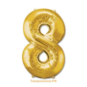Воздушный шар фольгированный 40" цифра 8