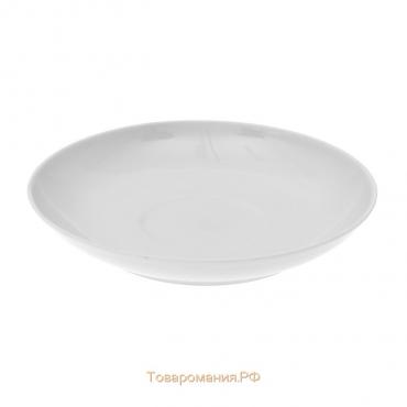 Блюдце фарфоровое «Белая», d=14 см, цвет белый