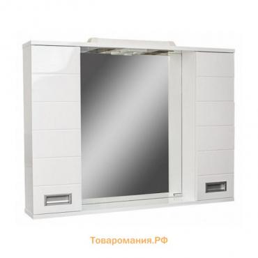 Зеркало шкаф для ванной комнаты «Домино» Cube 100, с подсветкой, 1004×688 мм