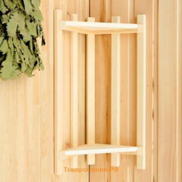 Полка угловая 2 яруса 13×33×55см, липа "Добропаровъ"