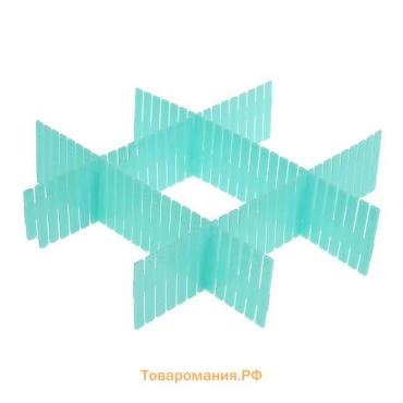 Разделитель для ящиков, 4 шт., 46×7 см, пластик, сиреневый