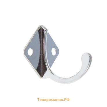 Крючок мебельный ТУНДРА TKO026, однорожковый, хром, 20 шт.