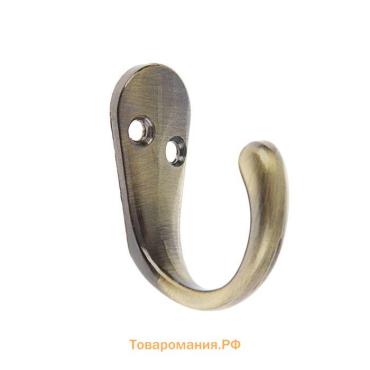 Крючок мебельный ТУНДРА TKO008, однорожковый, бронза