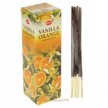 Благовония "HEM" 8 палочек угольные vanilla orange