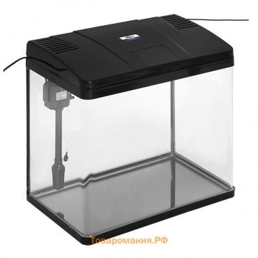 Аквариум SeaStar LS-500F в комплекте: LED-лампа двухцветная, фильтр, 56 л, черный