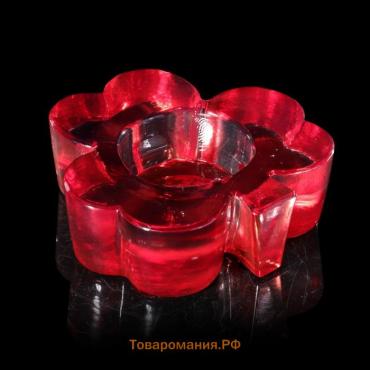 Подсвечник для чайной свечи "ЛИСТОЧЕК-микс малиновый" 3х9,6 см