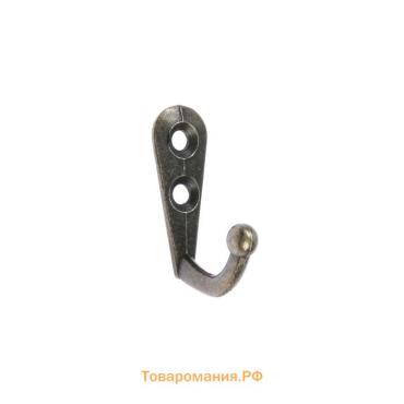 Крючок мебельный ТУНДРА TKO001, однорожковый, бронза, 50 шт.
