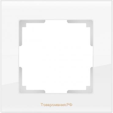 Рамка на 1 пост  WL01-Frame-01, цвет белый, материал стекло