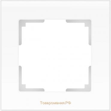 Рамка на 1 пост  WL01-Frame-01, цвет белый матовый, материал стекло