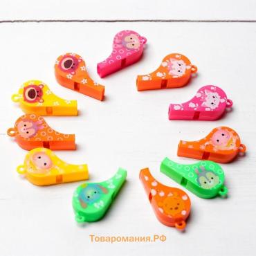 Свисток детский «Звери», цвета МИКС