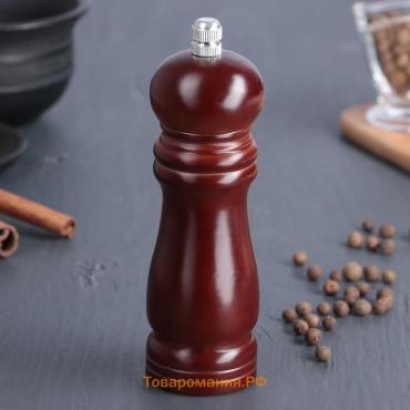 Мельница для специй , 15.5×4.5 см, металлический механизм, коричневая