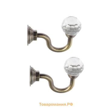 Крючок для штор «ТУНДРА» KS007, однорожковый, цвет бронза