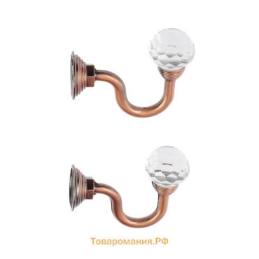 Крючок для штор «ТУНДРА» KS007, однорожковый, цвет медь