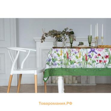 Скатерть  «Луговые цветы» 180×150 см, 100 % хлопок, саржа 190 г/м²