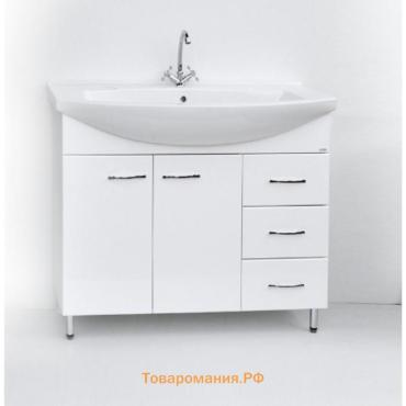 Тумба Элеганс 100/3 с корзиной с раковиной Эльбрус