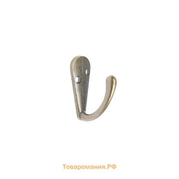 Крючок мебельный ТУНДРА TKO007, однорожковый, бронза, 50 шт.