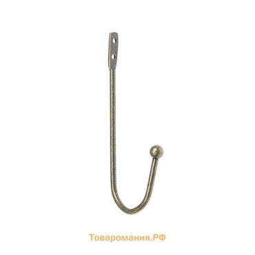 Крючок мебельный ТУНДРА TKO012, однорожковый, бронза, 50 шт.