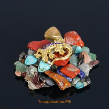 Магнит на холодильник «Ящерица», из галтованных камней, 7.5×6×2 см